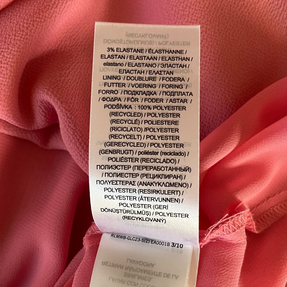 Lauren Ralph Lauren Women’s Pink Belted Bubble Crepe Dress Size 4 - Picture 13 of 13